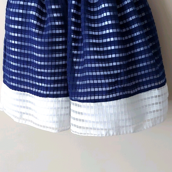 Blue & White Formal Sleeveless Dress, Size 6 - Picture 4 of 5